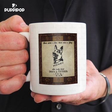Custom Dog Mug - Personalized Dogs And Tattoos Gift For Dad - White Mug